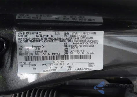 2016 Ford Focus Se from USA, damaged, VIN 1FADP3K23GL362089